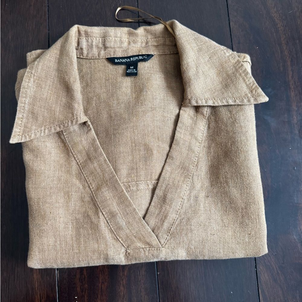 Banana Republic  Cruz Linen Utility Top Size Medium 100% Linen - Picture 12 of 12